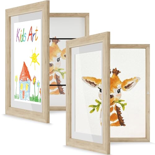 CROSYMX Kids Art Frame Artwork Changeable Front Opening Display Holds