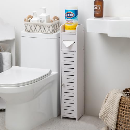 AOJEZOR Small Bathroom Storage Corner Floor Cabinet