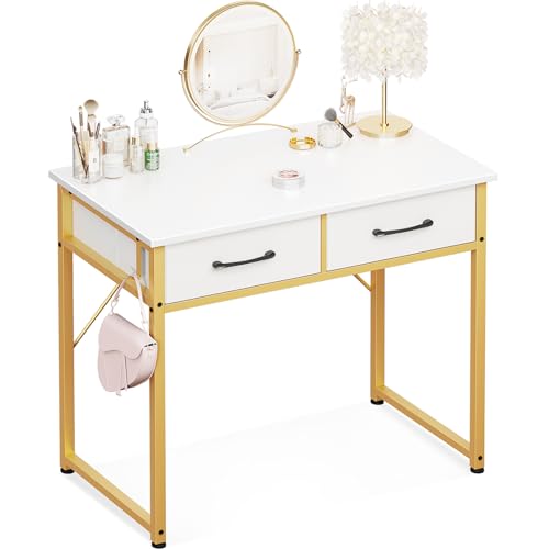 ODK 32 Inch Vanity Desk with Fabric Drawers & Versatile