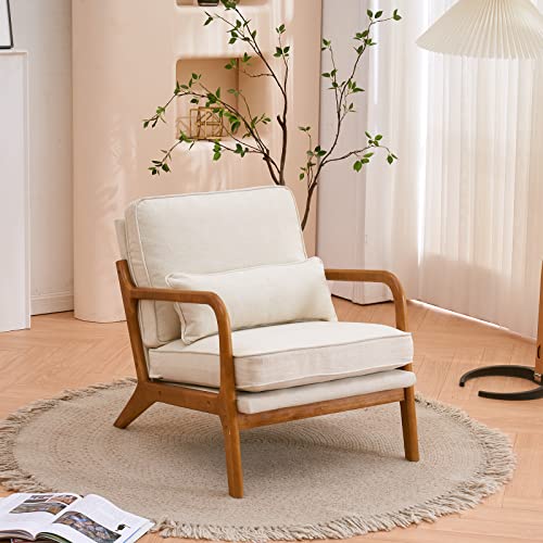 Karl home Accent Chair Mid-Century Modern Chair with Pillow Upholstered
