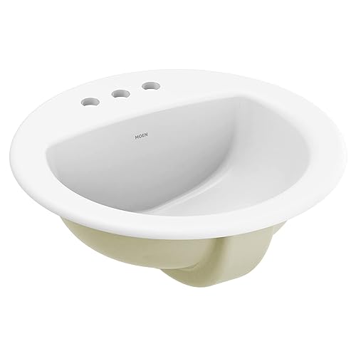 Moen White Vitreous China Drop-in Countertop Sink, 19 X 8.25