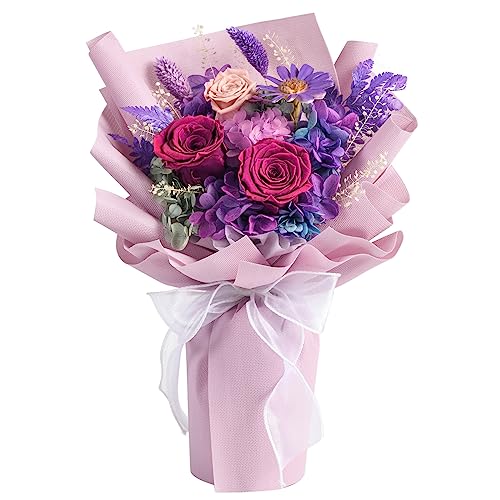 lovenfold Flowers for Delivery Prime,Preserved Flowers Bouquets,Purple Rose Bouquets That