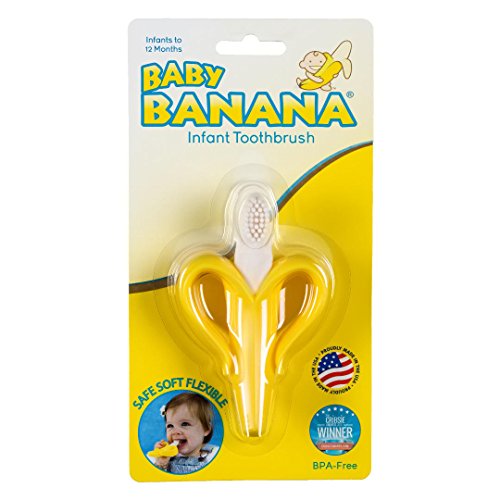 Baby Banana Yellow Banana Infant Toothbrush, Easy to Hold, Made