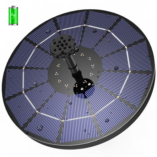 AISITIN 3.5W Solar Fountain Pump Built-in 1500mAh Battery, Solar Bird