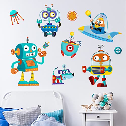 Mfault Robots Educational Wall Decals Stickers, Nursery Decorations Baby Boys