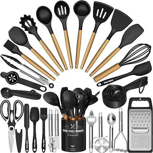 Kitchen Utensils Set- 34PCS Silicone Cooking Utensils with Holder, Umite