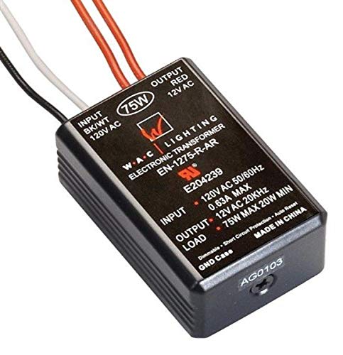 WAC Lighting EN-1275-R-AR Electronic Transformer, 120V - 12V 75W Max