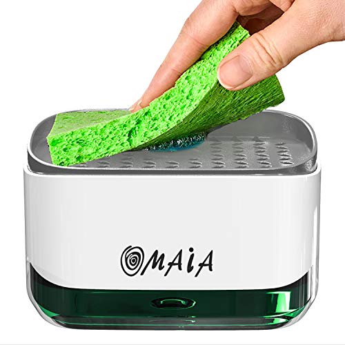 OMAIA 2-in-1 Dish Soap Dispenser with Sponge Holder - dishwashing