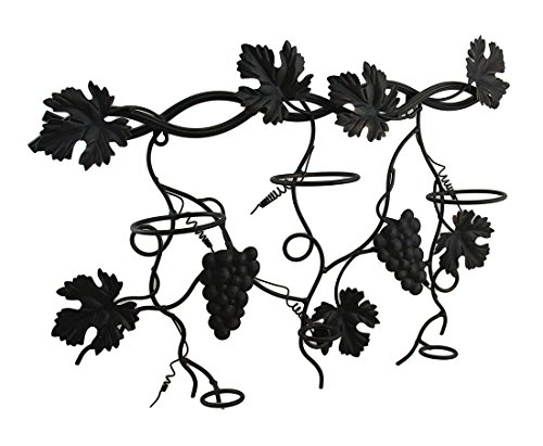 Metal Wall Wine Rack w/ Grapevine Design