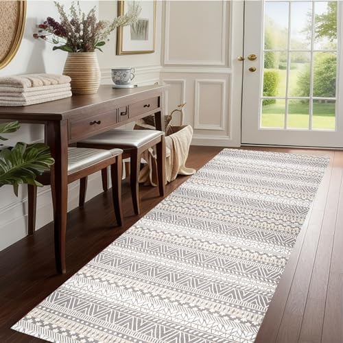 Handytoolinc Runner Rug Boho Hallway Rug Non Slip with Rubber