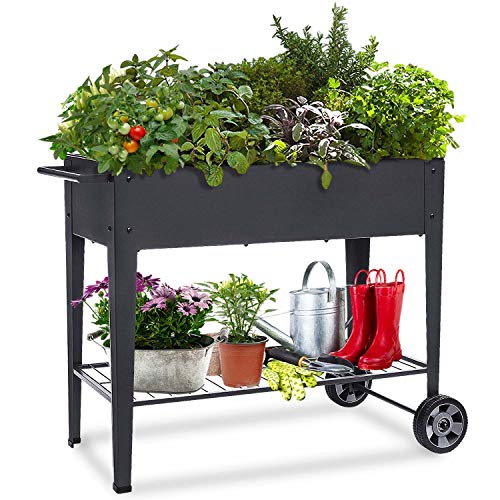 FOYUEE Raised Planter Box with Legs Outdoor Elevated Garden Bed