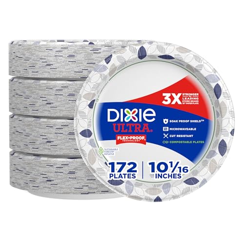 Dixie Ultra, Large Paper Plates, 10 Inch, 172 Count, 3X