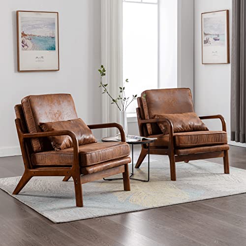 Mid Century Modern Accent Chair Set of 2 Living Room-