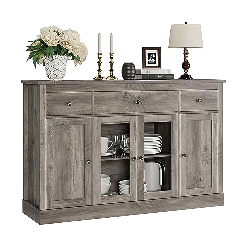 HOSTACK Sideboard Buffet Cabinet with Storage, 55" Large Kitchen Buffet