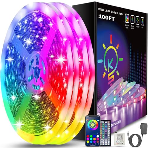 Keepsmile 100ft Led Strip Lights (2 Rolls of 50ft) Bluetooth