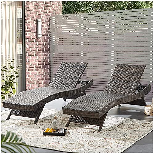 Asifom 79'' Long Reclining Chaise Lounge Set (Set of 2),