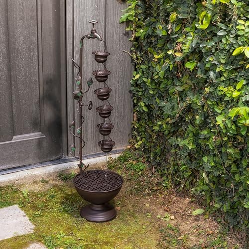 Alpine Corporation MAZ254 Outdoor Floor Tiered Vintage Water Fountain w/