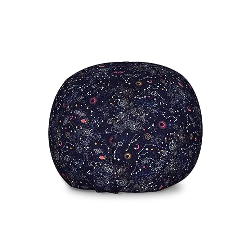 Lunarable Constellation Storage Toy Bag Chair, Star Clusters Galaxies and