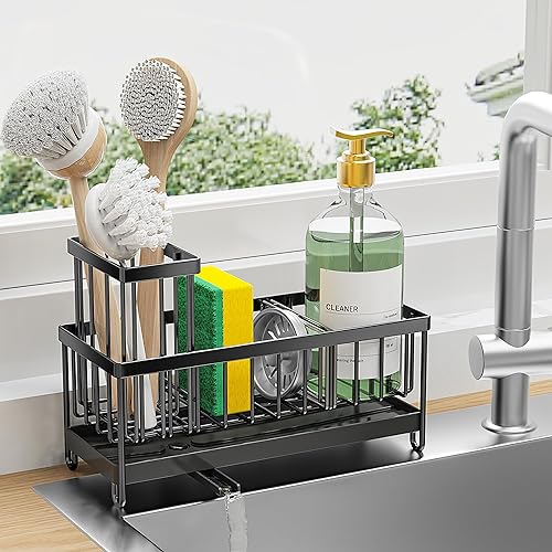 Cisily Sponge Holder for Kitchen Sink, Sink Caddy with High