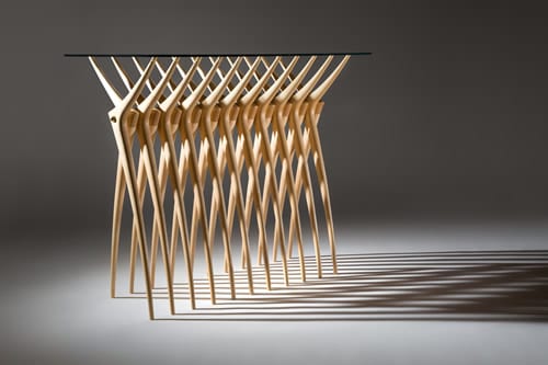 Ardu Console Table Brings a Maple Rib Cage to Your Home