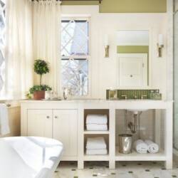bathroom storage open shelving