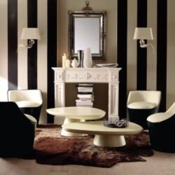 bold black and white stripes living room