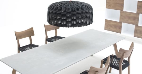 black rattan lamp