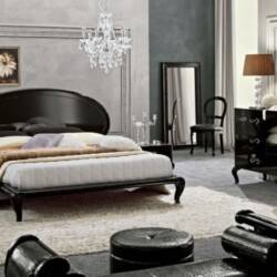 Luxury black bedroom furniture design