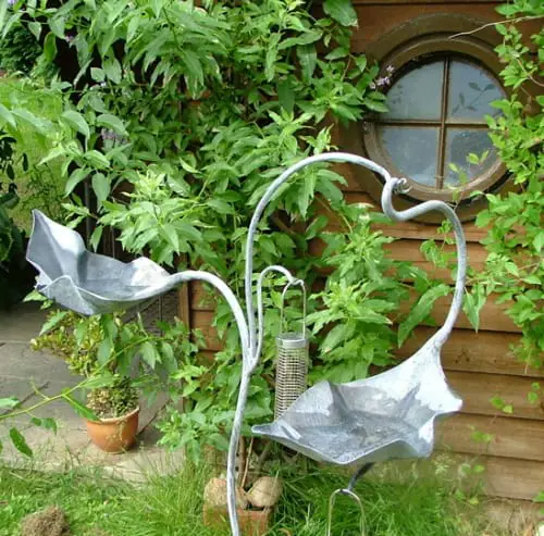 Metal Bird Feeder and Bath
