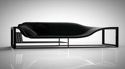 black art deco couch