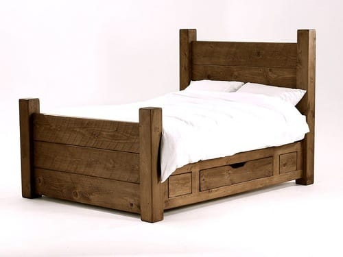 rustic storage bed