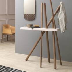 wood hallway console